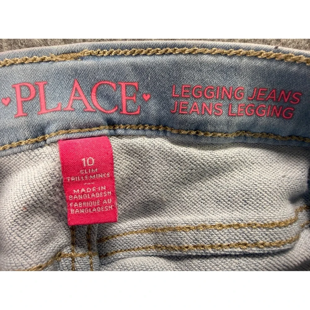 The Children's Place Super Skinny Jeans Kids Size 10 Light Wash Adjustable Waist
